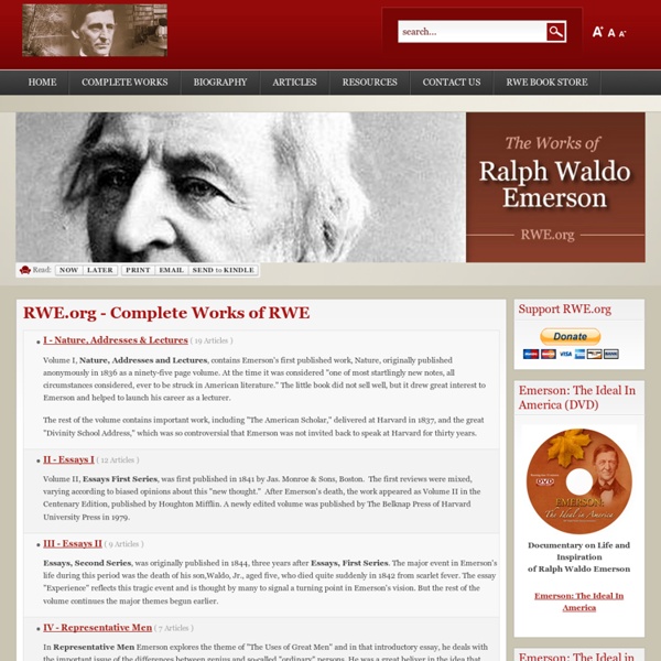 RWE.org - The Complete Works of Ralph Waldo Emerson