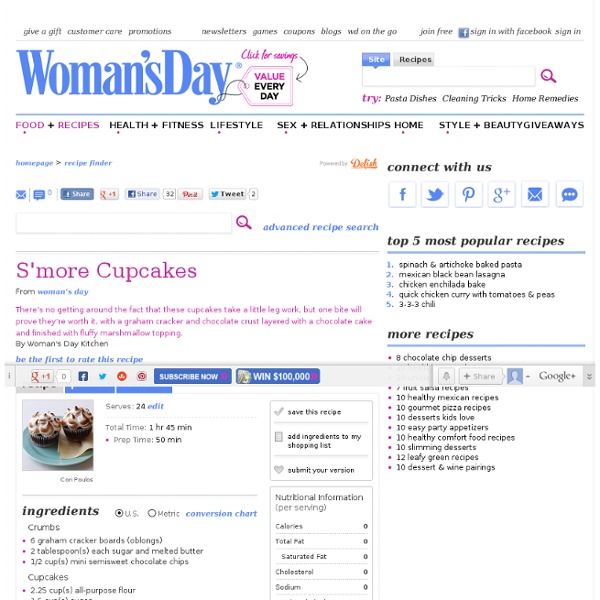 S'more Cupcakes Recipe at WomansDay.com- Dessert Recipes