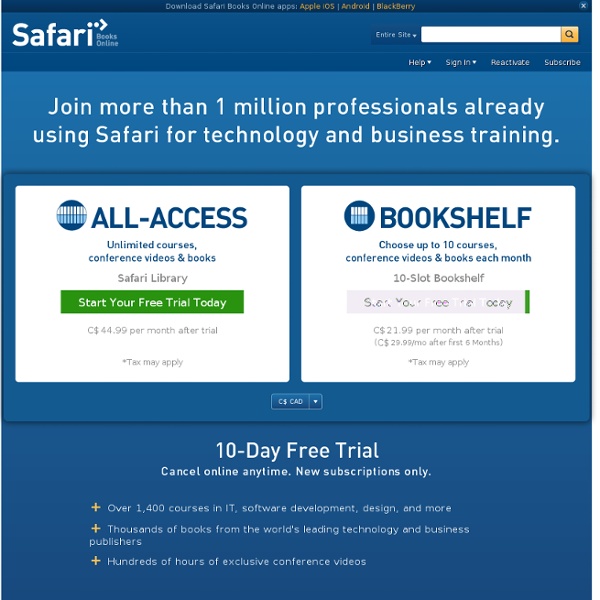 O'Reilly Network Safari Bookshelf