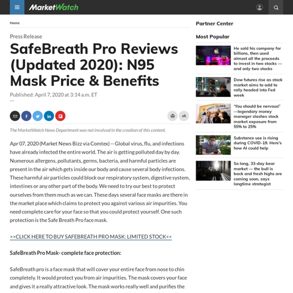 SafeBreath Pro Reviews (Updated 2020): N95 Mask Price & Benefits