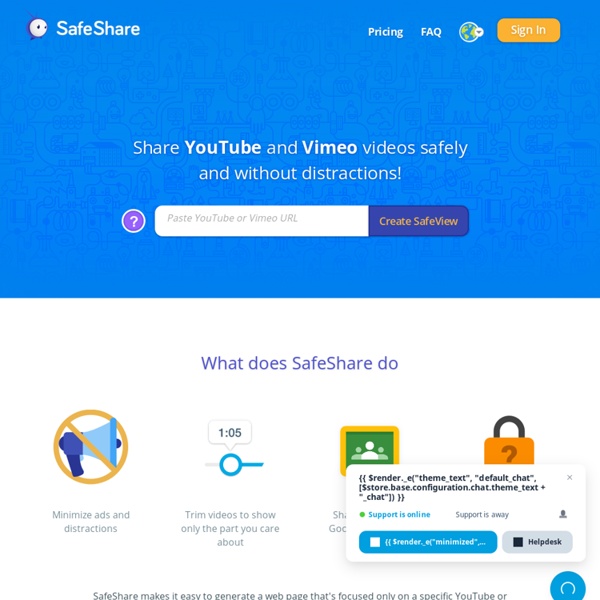 SafeShare.TV - The Safest Way To Watch and Share YouTube videos.