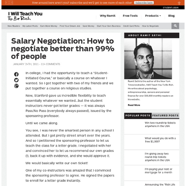 How to negotiate better than 99% of people