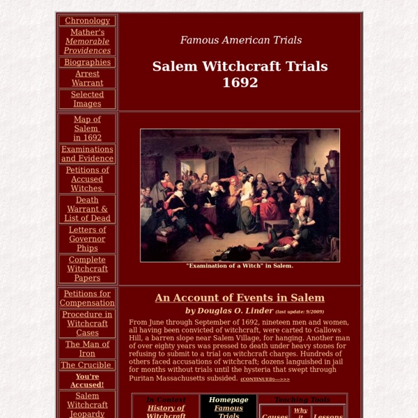 The Salem Witchcraft Trials of 1692
