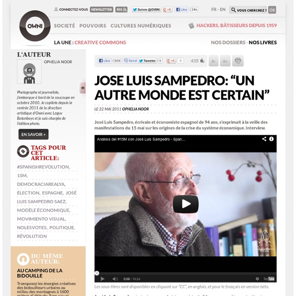 Jose Luis Sampedro: “un autre monde est certain”