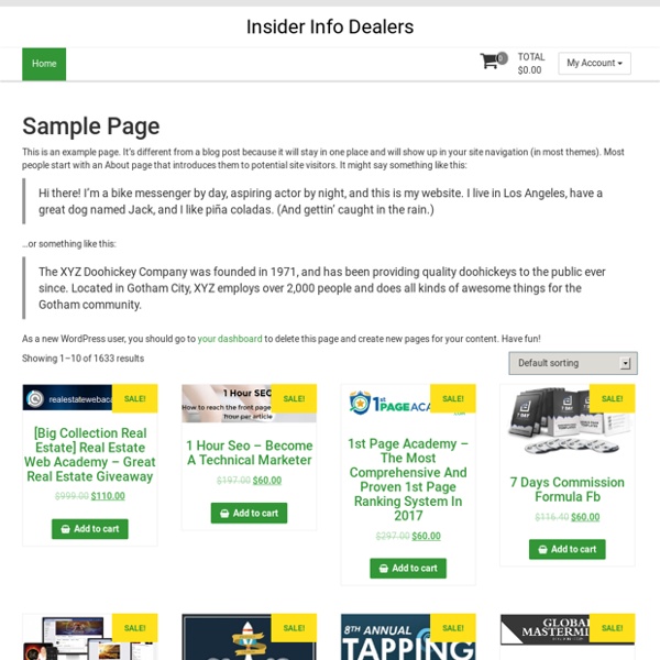 Sample Page - Insider Info Dealers