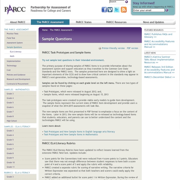 PARCC Item and Task Prototypes