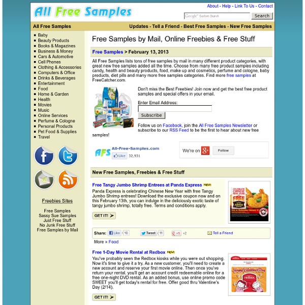 All Free Samples - Sample Products by Mail & Online Freebies!