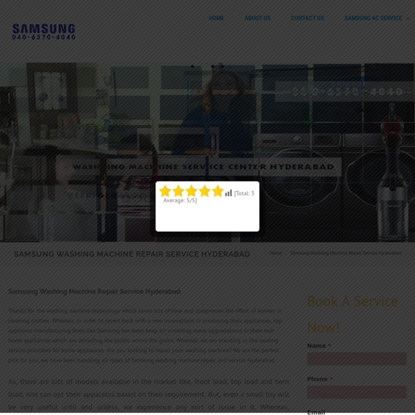 Samsung Washing Machine Repair Service Hyderabad - SAMSUNG Service