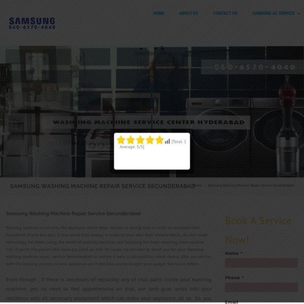 Samsung Washing Machine Repair Service Secunderabad - SAMSUNG Service