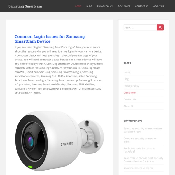 Samsung Smartcam Setup
