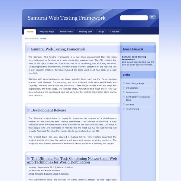 Samurai Web Testing Framework