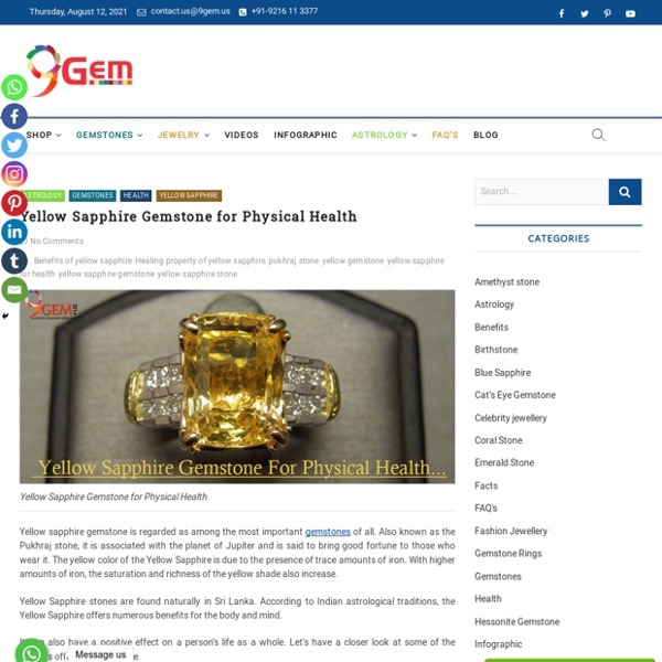 Yellow Sapphire Gemstone for Physical Health-9gem.us
