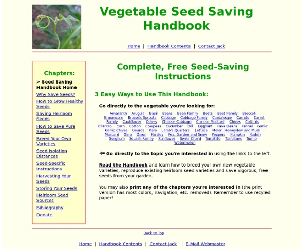 Seed Saving Handbook: Learn How to Save Seeds From Common Garden Vegetables—Free!