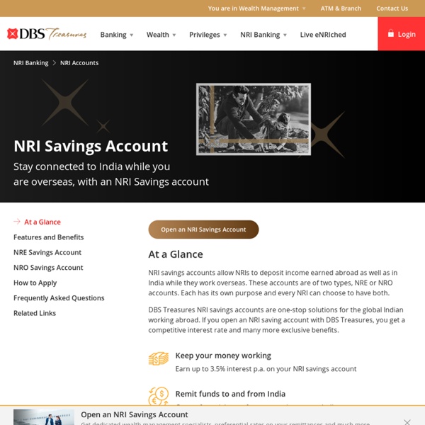 NRI Savings Account - Open an NRI Savings Account Online