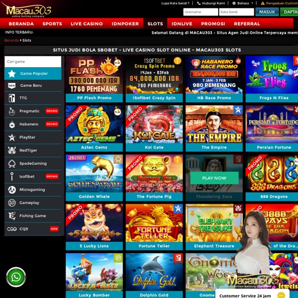 Situs Judi Bola SBOBET - Live Casino Slot Online - Macau303