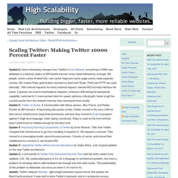 Scaling Twitter: Making Twitter 10000 Percent Faster