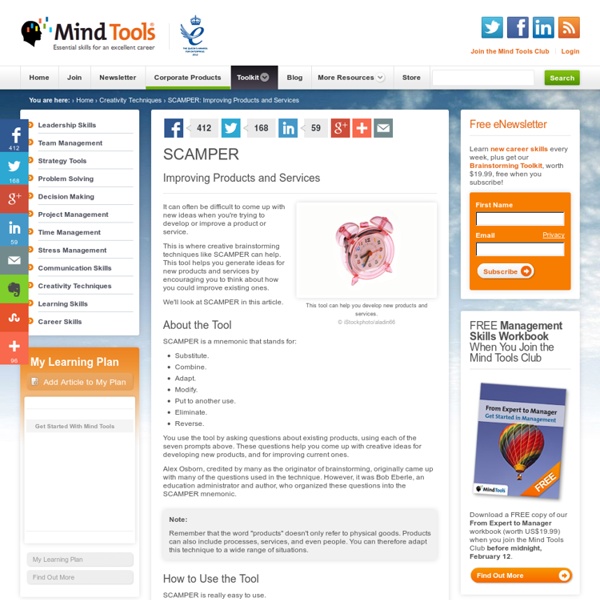 SCAMPER - Creativity Tools from MindTools