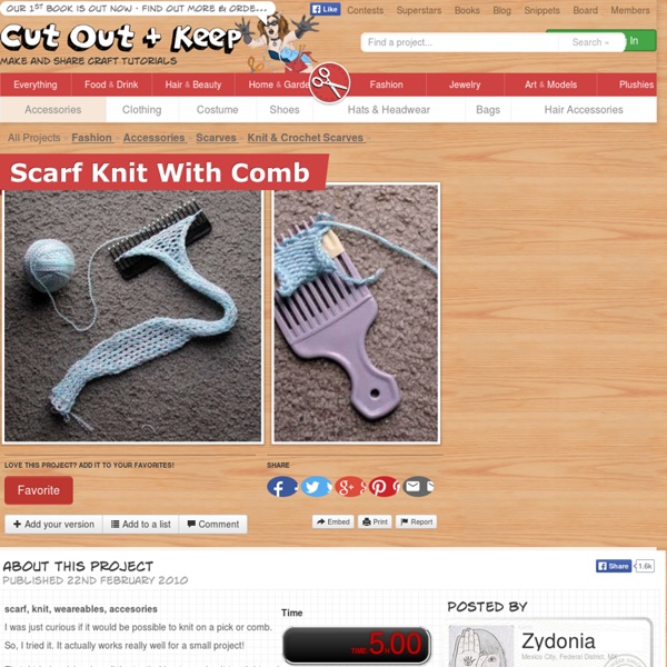 Scarf Knit Com Pente · Como fazer um Knit Scarf / Crochet Scarf · Knitting em Cut Out + Mantenha