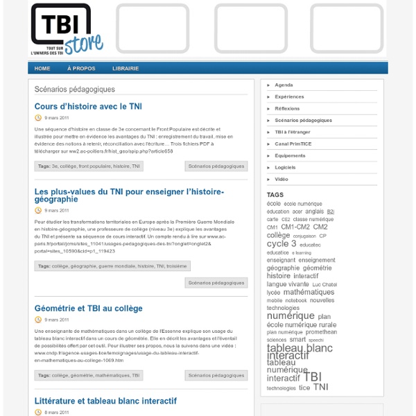 Scénarios pédagogiques « TBI Store – Tout sur l'univers des TBI