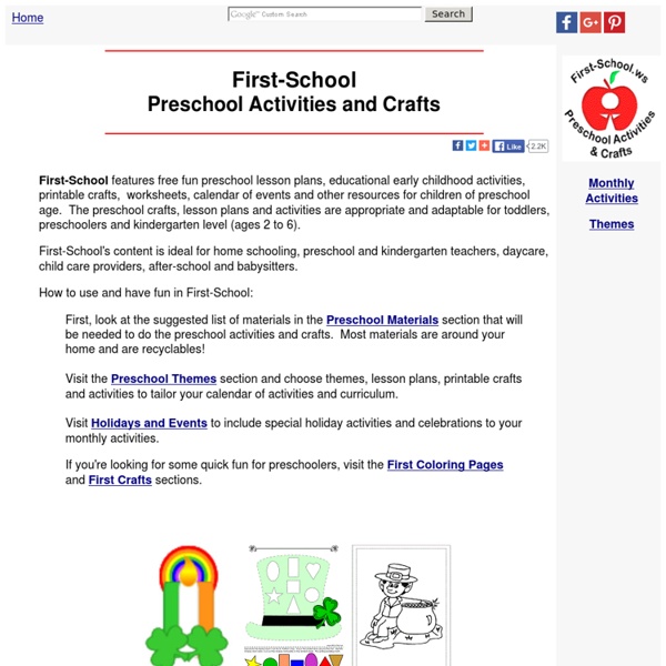 First-School Preschool Activities and Crafts