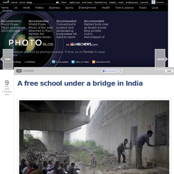A free school under a bridge in India