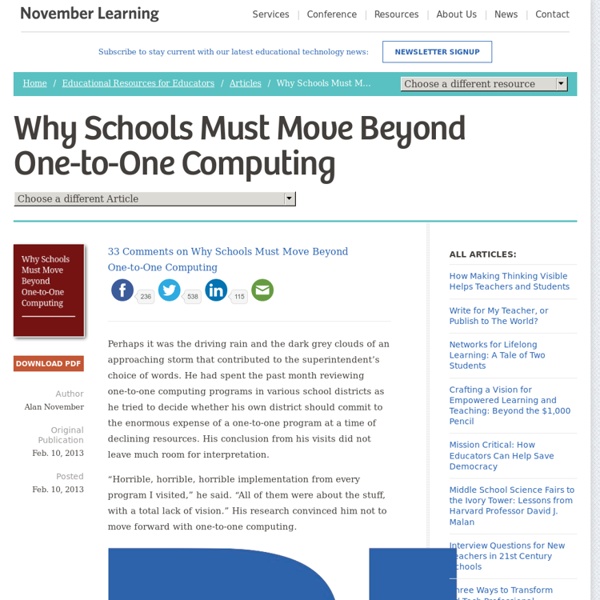 Why Schools Must Move Beyond One-to-One Computing
