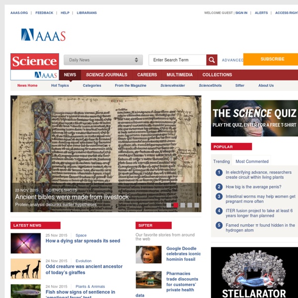 News - Up to the minute news and features from Science.