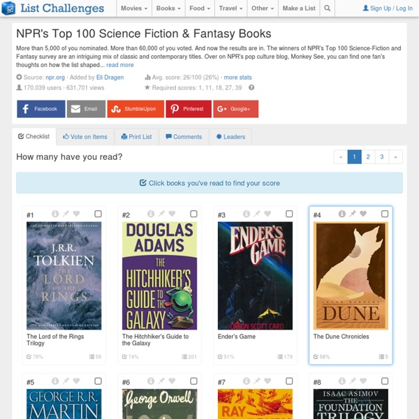 NPR's Top 100 Science-Fiction & Fantasy Books
