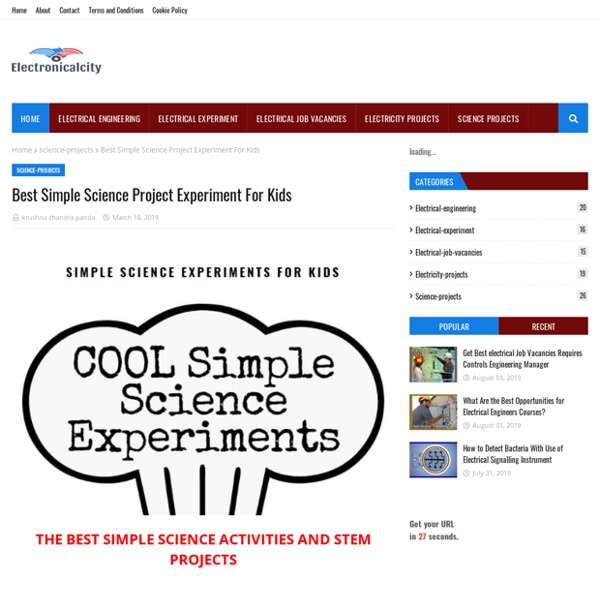 Best Simple Science Project Experiment For Kids