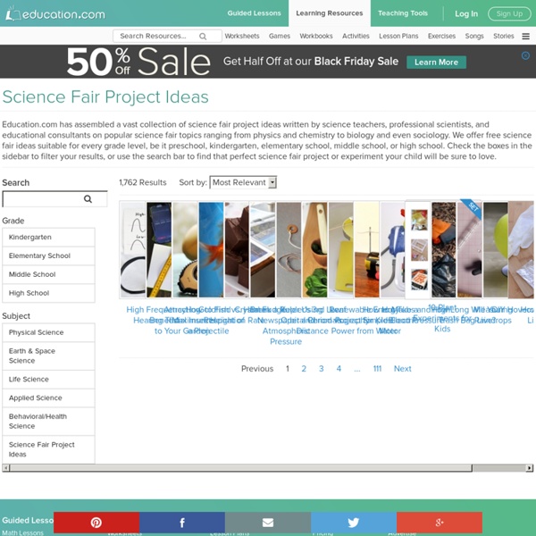 Science Fair Project Ideas - Over 2,000 Free Science Projects