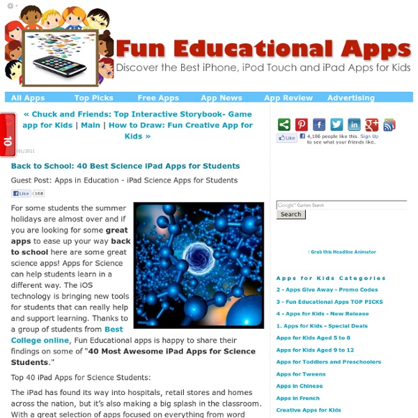 Back to School: 40 Best Science iPad Apps for Students