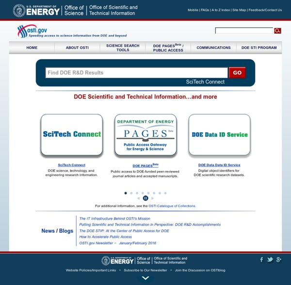 Speeding access to science information from DOE and Beyond