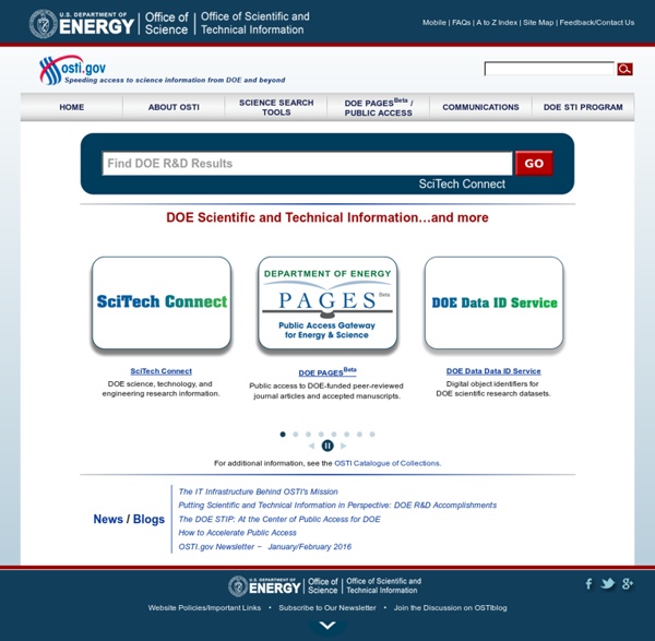 US Dept of Energy, Office of Scientific and Technical Information