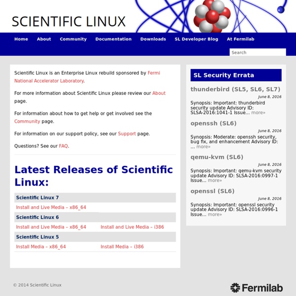 Scientific Linux - Welcome to Scientific Linux (SL)