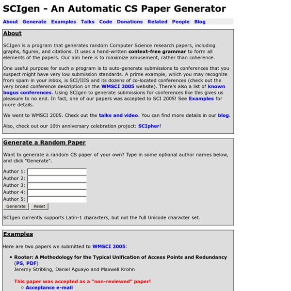 SCIgen - An Automatic CS Paper Generator