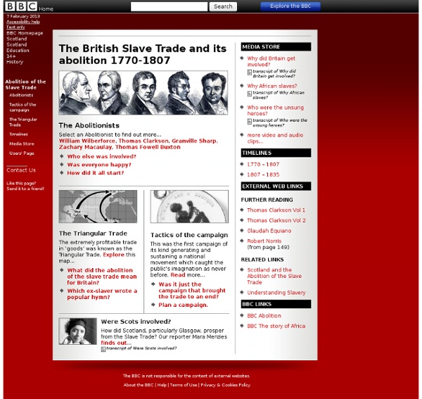 BBC Scotland Learning - The British Slave Trade and its abolitio