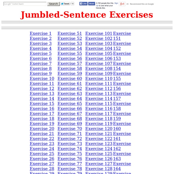 Scrambled SentencesJumbled-Sentence Exercises