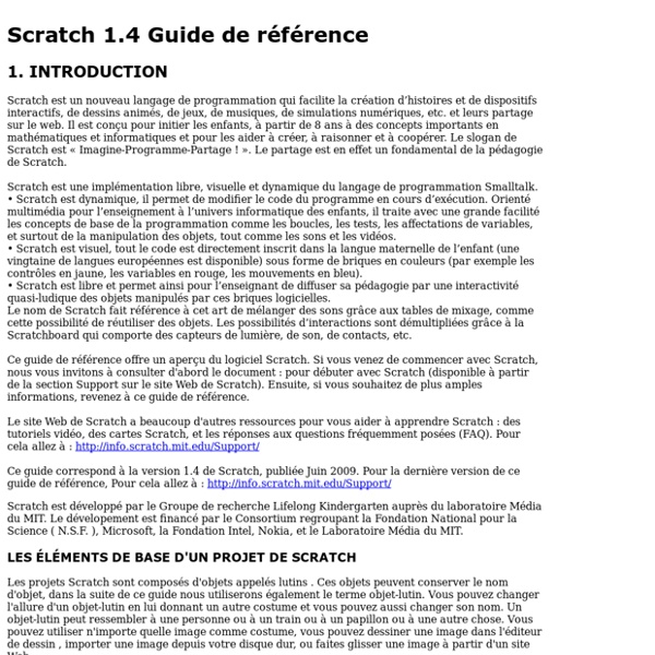 Scratch 1.4 Guide de référence