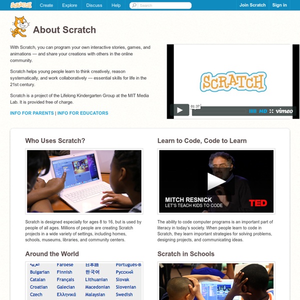 Aide Scratch - A propos de Scratch