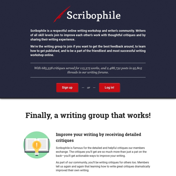 Scribophile: The writing group and online writing workshop for serious writers