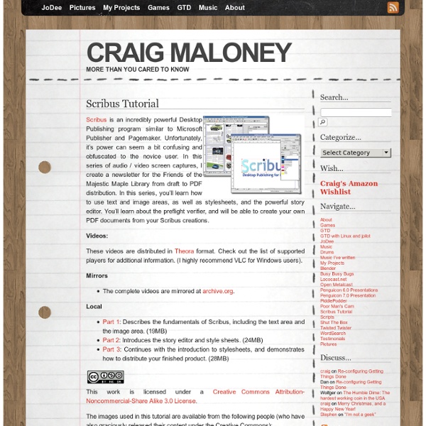 Craig Maloney » Scribus Tutorial