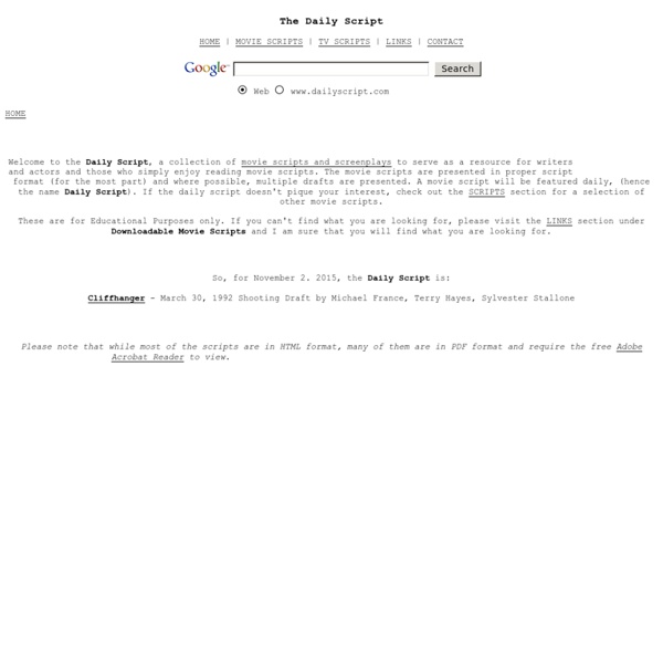 Daily Script - Movie Scripts and Movie Screenplays