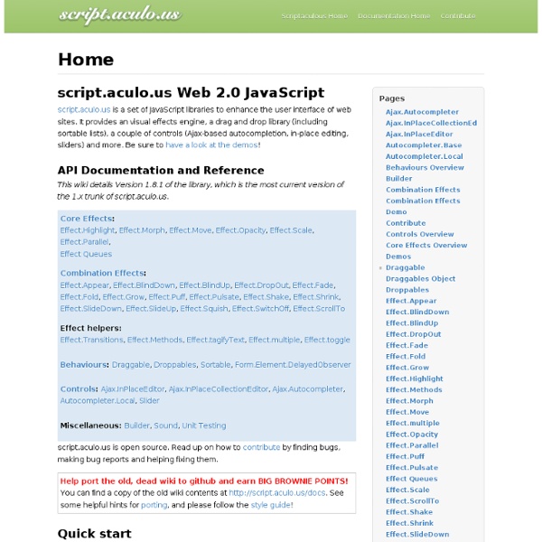 Home — Scriptaculous Documentation