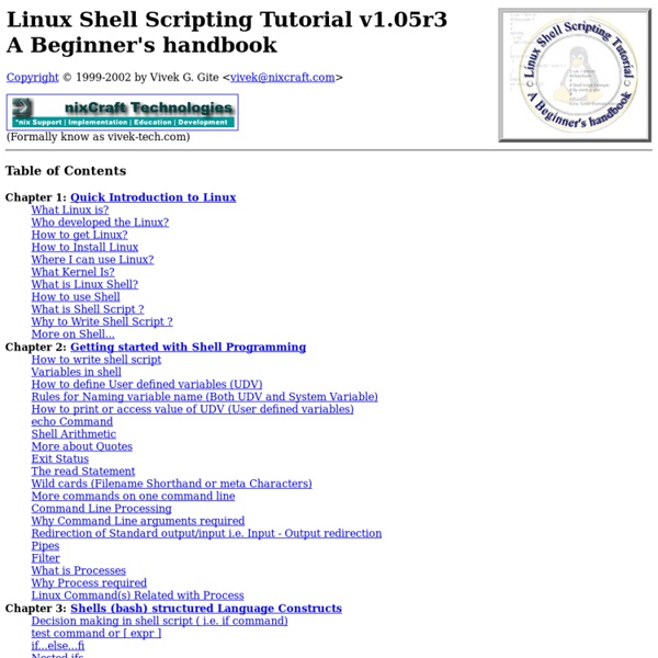 Linux Shell Scripting Tutorial - A Beginner&#039;s handbook