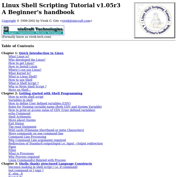 Linux Shell Scripting Tutorial - A Beginner's handbook - Aurora