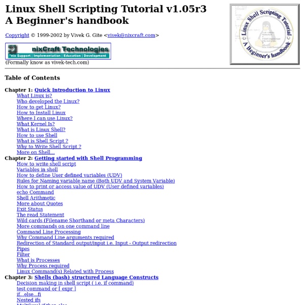 Linux Shell Scripting Tutorial - A Beginner's handbook