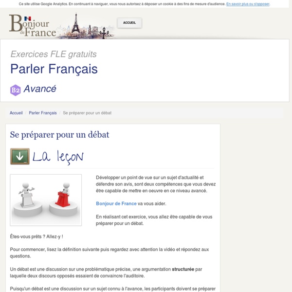 Parler français B2 : Se préparer pour un débat