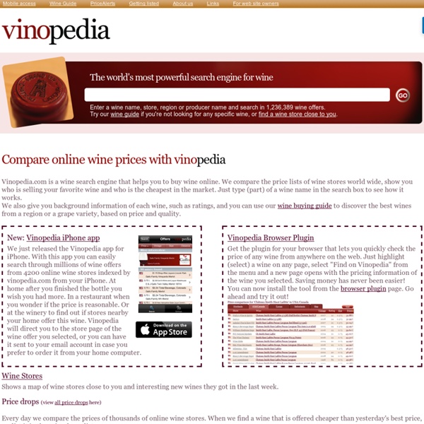 Online Fine Wine Search and Price Comparison - Vinopedia.com