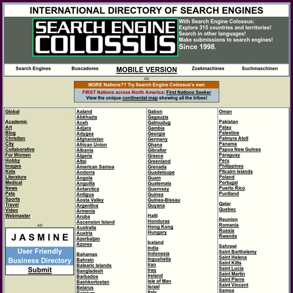 Find search engines from across the world with Search Engine Colossus