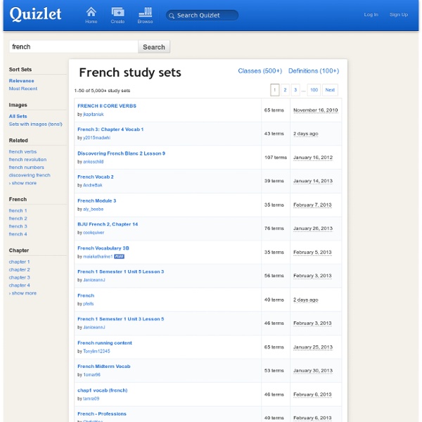 French flashcard sets and study tools